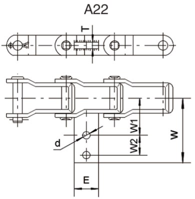 Factory Agricultural 662 88K Steel Pintle chains and sprocket with A22 Attachment for feeder mixer