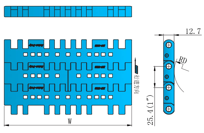 Wholesale Customized 7706 Series 25.4mm Pitch Hollow Flat Top Chain Network Plastic Chain for Sale