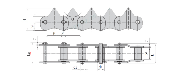 agricultural conveyor chain Tooth Angle 60 70 90 Degree 3558t Plucking Conveyor Chain