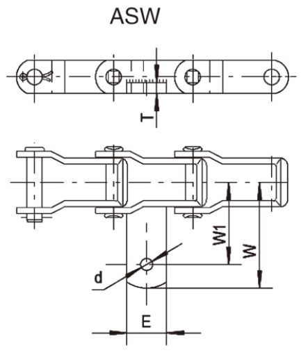OEM Agricultural ASW Attachments 667K 667KC Steel Pintle Chain And Sprockets For Manure Spreader