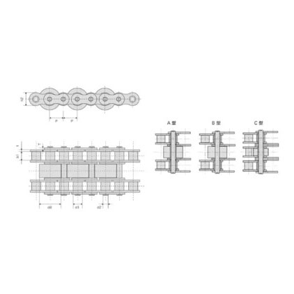 Conveyor Stainless Steel Triplex Row Conveyor Chains With Special Rollers
