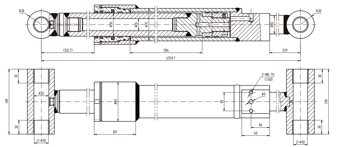 HCYY11112005 Good Quality Professional Factory 32kg Main Boom Angle Hydraulic Cylinder for Aerial Work Vehicles