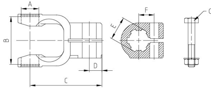 2503/3003/3503/4003/4203/4503 Agricultural PTO Shaft Part Agriculture Industrial Yoke Splined Yoke with Interfering Bolt