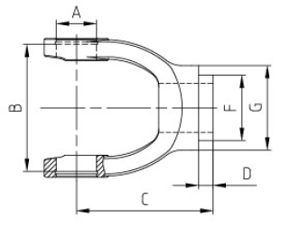 6517/8017 Agricultural PTO Shaft Part Agriculture Industrial Plain Bore Yoke with Welding groove