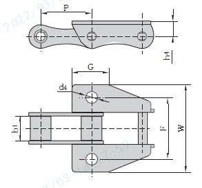 OEM A557 Chains A557K39M A557K35M A557K39MF4 Steel Agricultural roller conveyor Chain With K19 Attachment