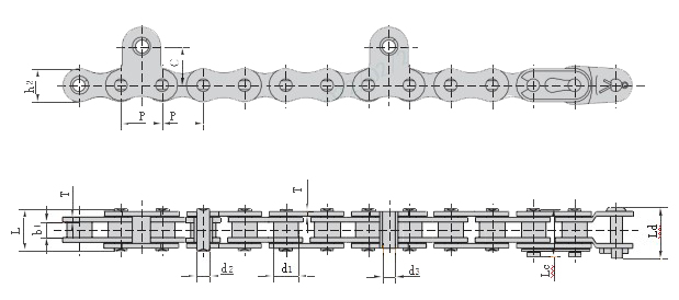 Agricultural Machinery Parts Chain 415F1 415F2 415F3 415F4 415F5 415S 415S-A 415SF1 415SF4 415SF6 Rice Harvester Hoisting Chain
