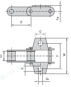 Agricultural conveyor Chain C550 Ca550k1 Ca550k1f3 Ca550f4k19f1 Ca550k1f9 Ca555k1 Conveyor Chain With Attachment