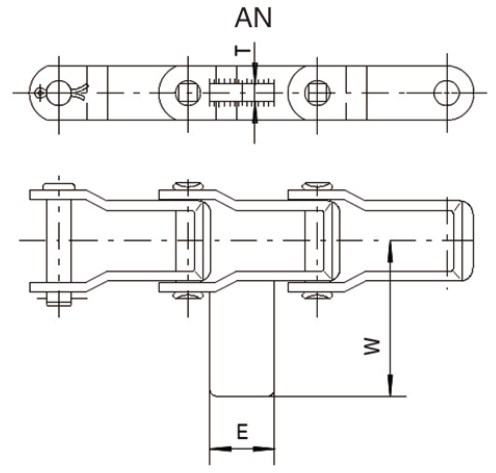 OEM Agricultural 662 667H 667X Steel Pintle chains and sprocket with AN Attachment for feeder mixer