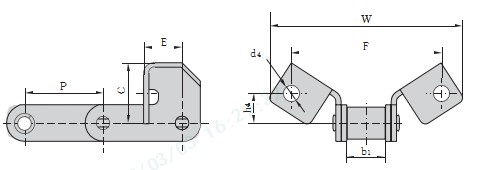 CA550 Agriculture Chain CA557F14 CA550F19 Steel Conveyor Chains With F Attachments