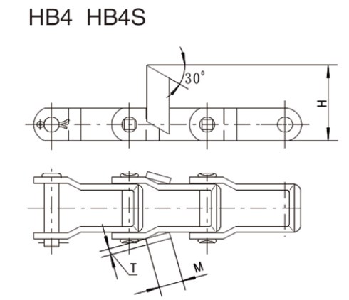 OEM Agricultural fertilizer distributor 662 667H 667X Steel Pintle Chain and sprockets with HB4 HB4S Attachment