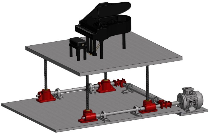 PG30-P4-F4-T-C-Y-500 Bronze Nut Low Gear Ratio Travelling Ball Nut Screw Jack for Automotive and Industry