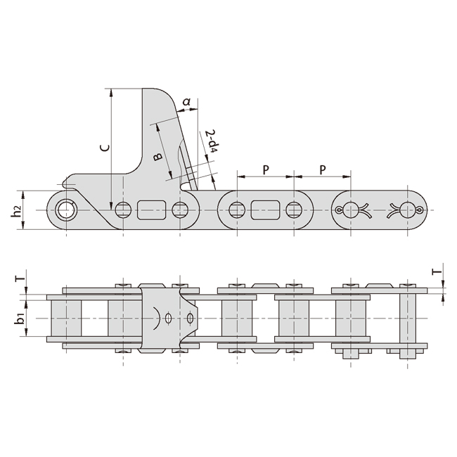 Factory CA627-M40A CA627-CPEF7 CA627-CPEF11 CA627-CPEF14 CA627-CPEF15 Agricultural Steel Conveyor CA627 Roller Chain
