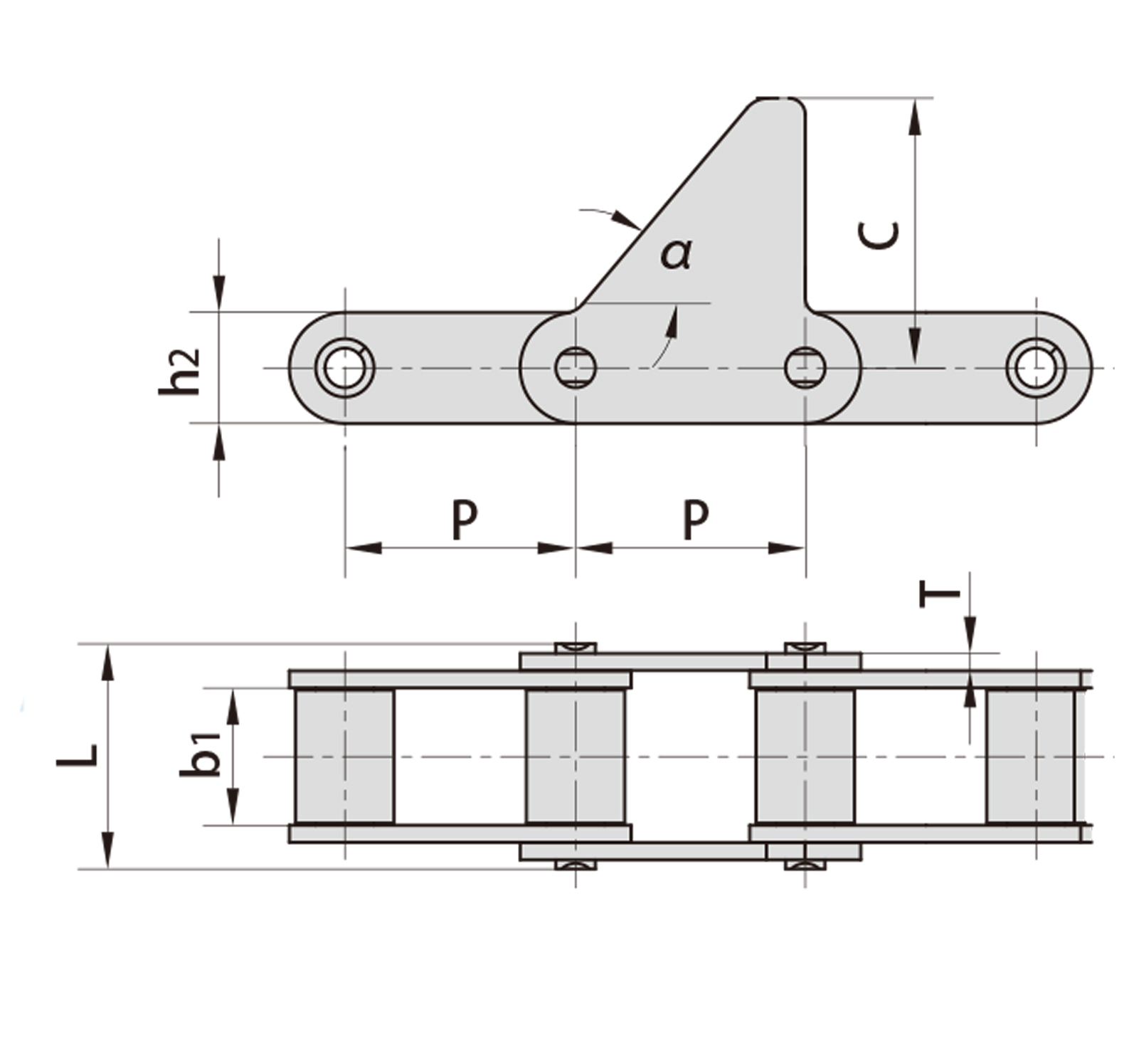 S type S62F1 50 Degree Steel Agricultural Conveyor Roller Chain