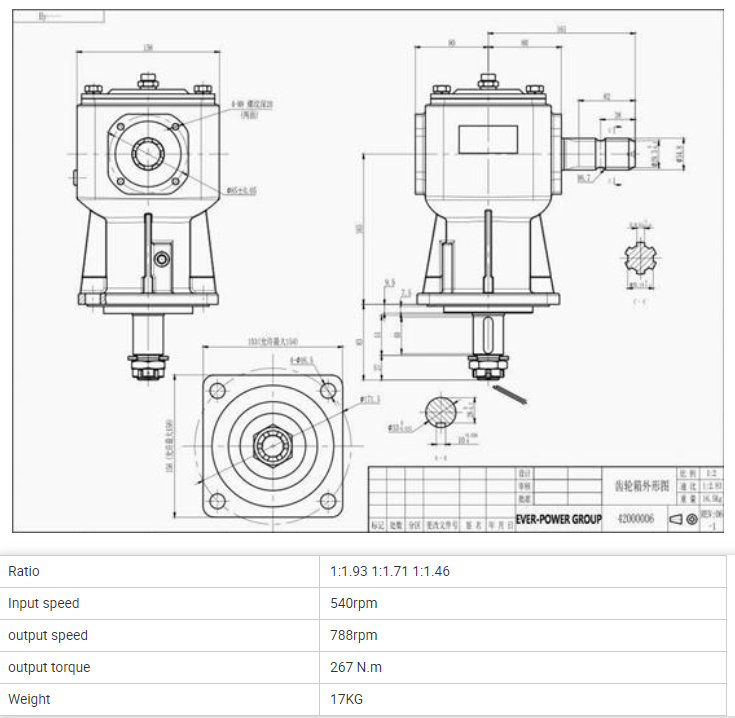 RG80 Rotary cutter gearbox high torque 100HP transmission spare part