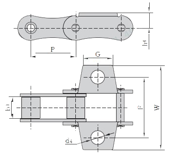 Agriculture Chain A557K27S A557F2K1 Steel Conveyor Chains With Attachments