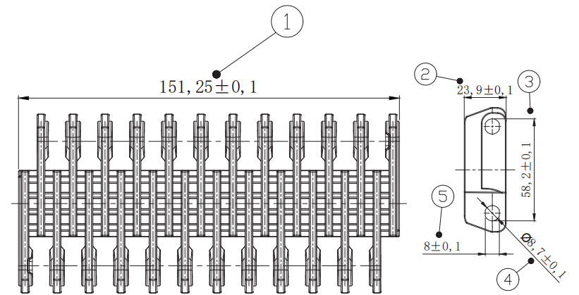 3110 Series 50.8mm Pitch Flat Top Chain Network Plastic Chain for Sale