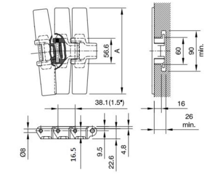 823 Series Sideflex Run Single Hinge Hook Foot Turning Plastic Chain