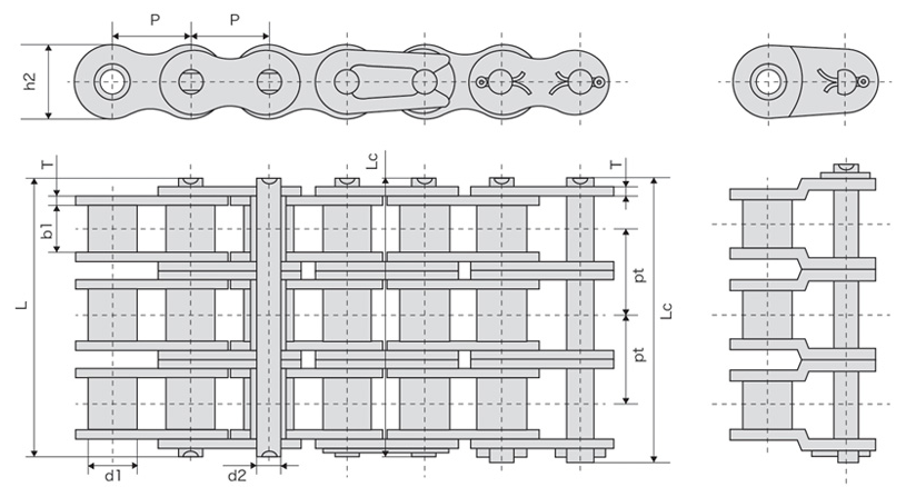 OEM Din/iso Standard 04c-3 06c-3 08a-3 10a-3 12a-3 16a-3 20a-3 24a-3 28a-3 32a-3 36a-3 40a-3 48a-3 Short Pitch Roller Chain