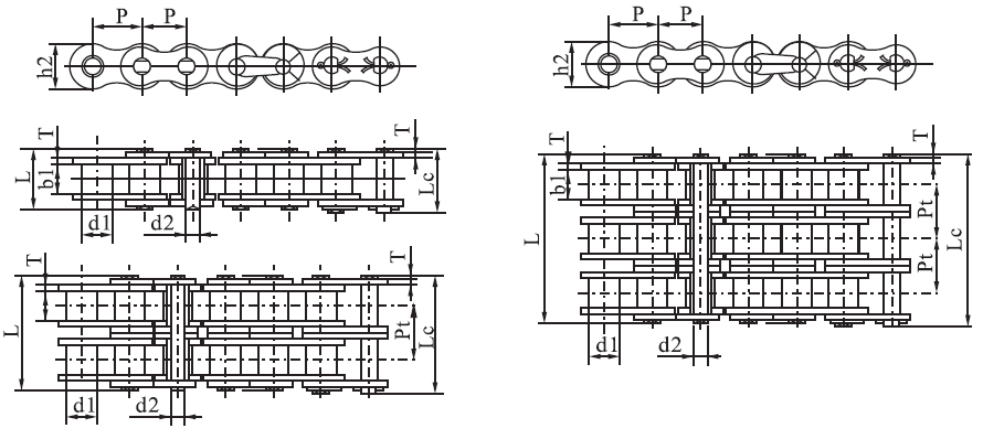 SSC08A-2 a Series Stainless Steel Short Pitch Precision Roller Chain with Straight Plate and Sprockets in Steel