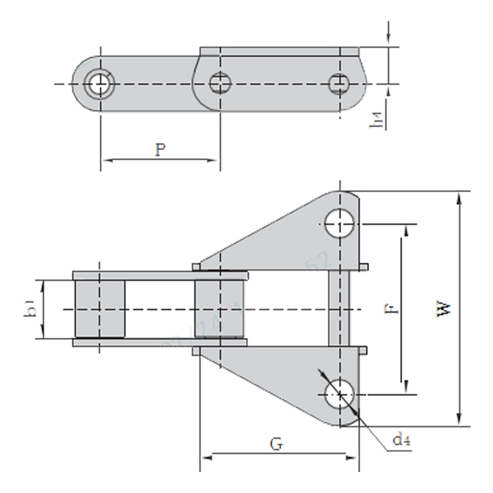 CA557 Chains CA557F1 38.4VBK39M 38.4VBF8 Steel Agricultural Chain With F1 Attachment