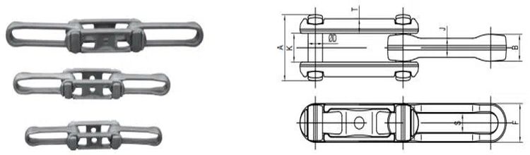X348 X458 X678 X698 Series High Strength Wear Resistant Drop Forged Rivet-less Overhead Conveyor Chain