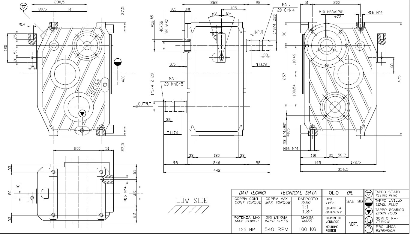 Fertilizer Seeder Gearbox square round Gearbox Speed Reducer Feed Mixer Gearboxes Replacement of Comer Code C3A, 1:1, 1,8:1