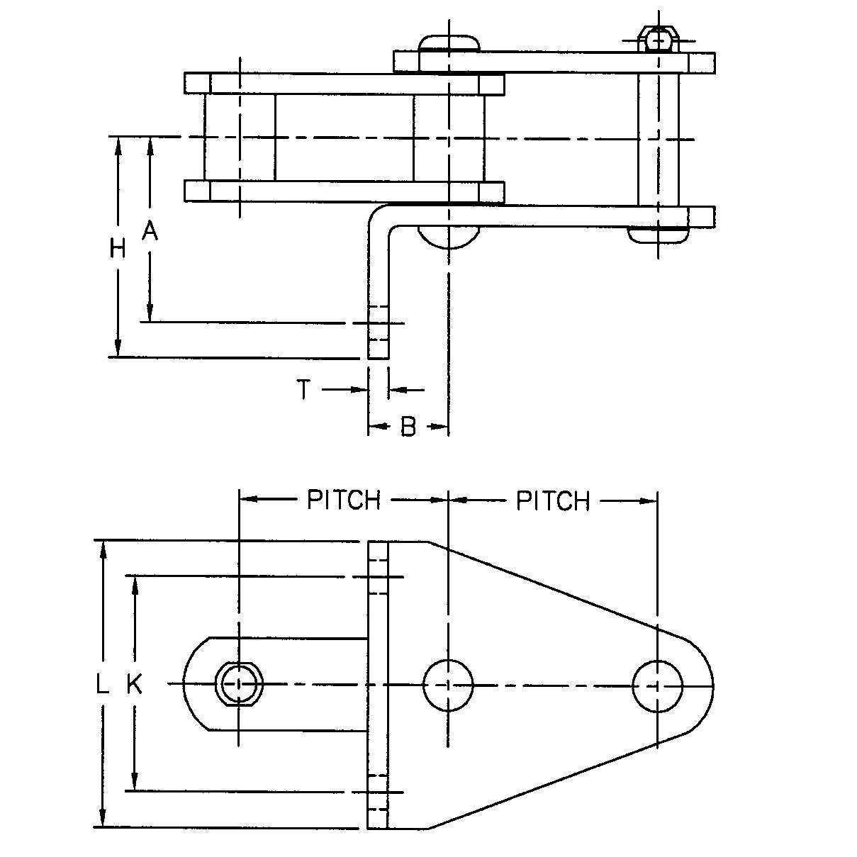 Factory SS188-G19 SS102B-G19 SS Class Bushed Steel Chain With G19 Attachment