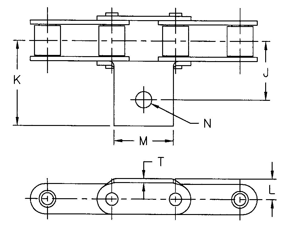 CA550-A4 CA557-A4 Agricultural Steel Conveyor CA550 CA557 Roller Chains With A4 Attachment