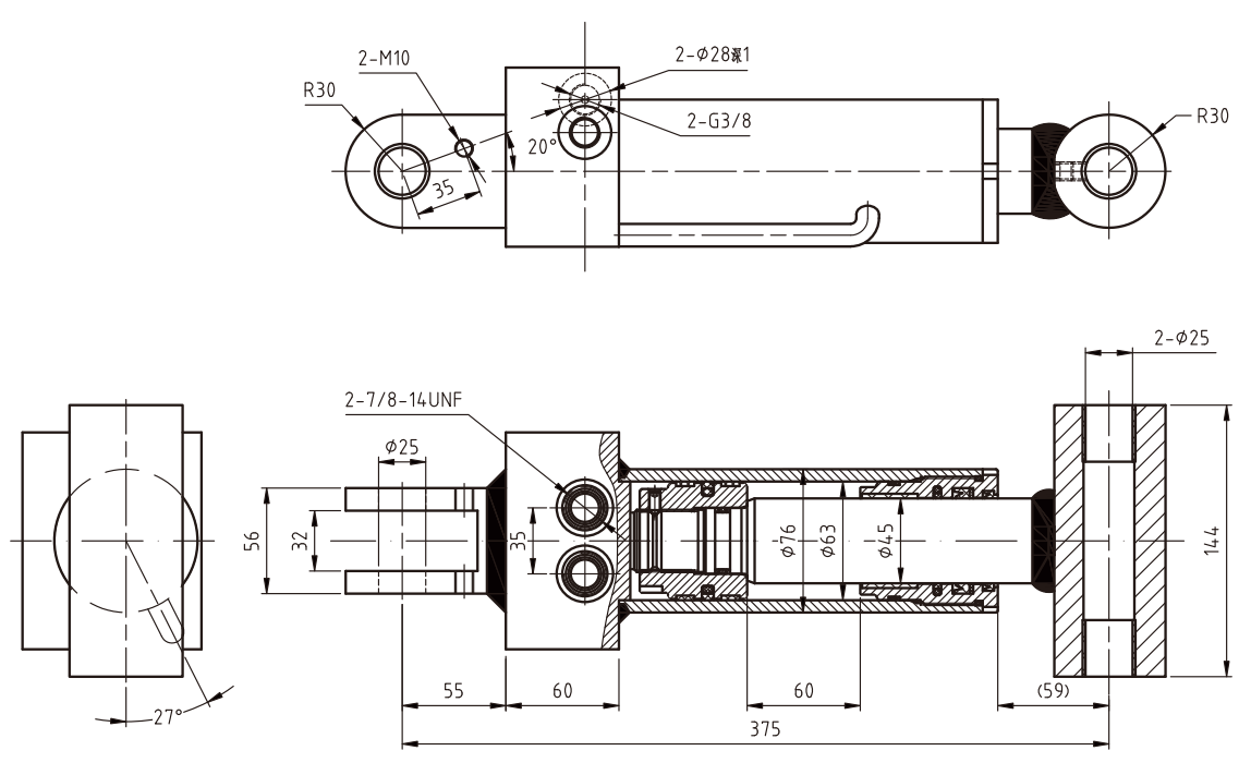HCYY11112008 Good Quality Professional Factory 16kg Upper Leveling Hydraulic Cylinder for Aerial Work Vehicles