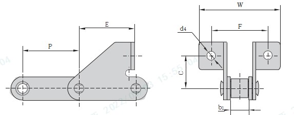 Factory CA550 Agriculture Chain CA550SD CA550SDF4 CA550SDF10 CA550F5SDF1 Steel Conveyor Chains With F6 Attachments