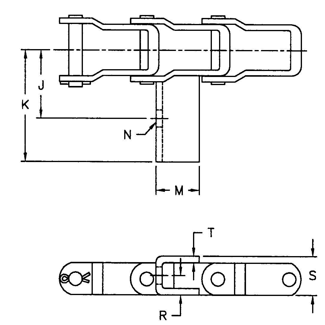 OEM AL662-G50 AL667X-G50 Agricultural Steel Pintle Chain With G50 Attachment