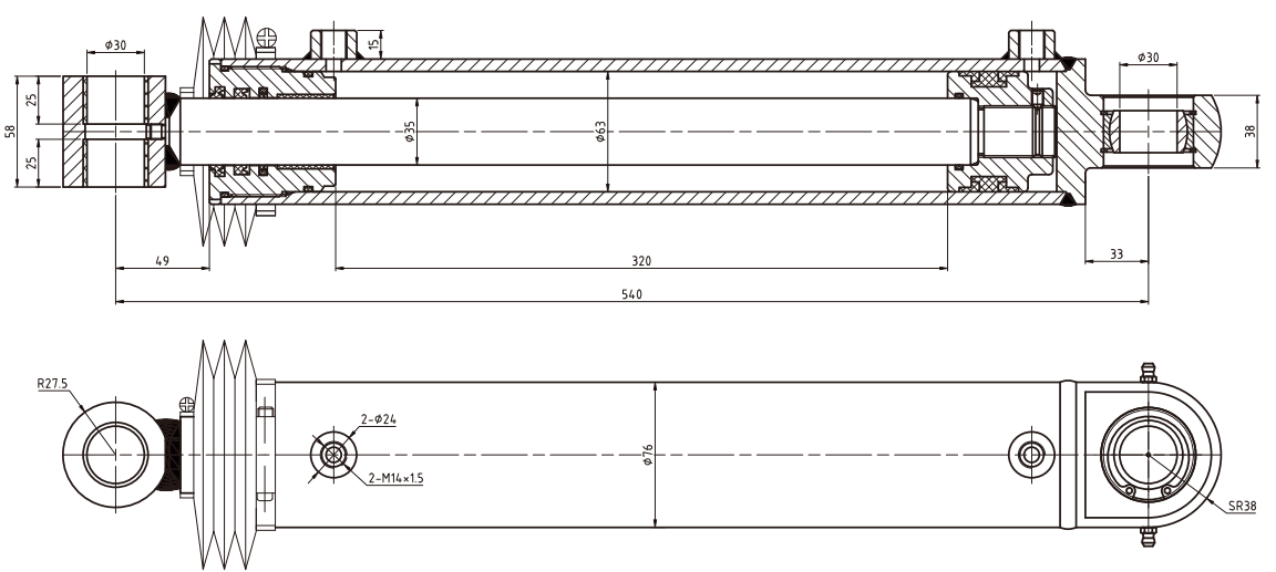 HCYY11112012 Good Quality Professional Factory 13kg Aerial Work Vehicles Steering Hydraulic Cylinder for Sale
