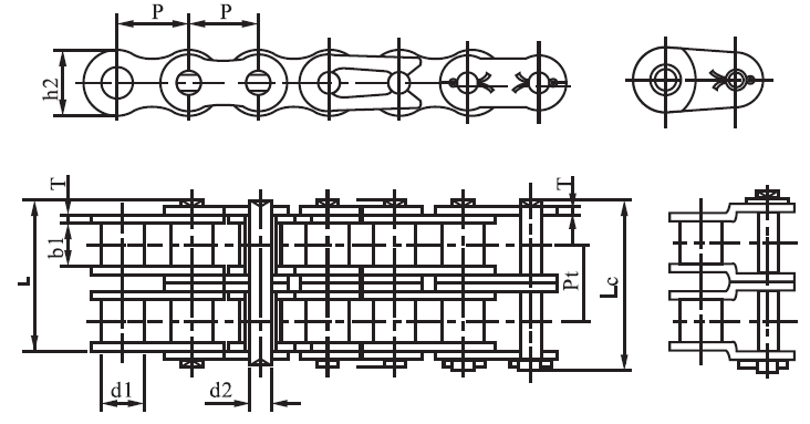 SS12A-2 a Series Stainless Steel Short 19.05mm Pitch Precision Duplex Roller Chain and Sprockets in Steel